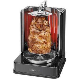 Clatronic DVG 3686 / dönner vertikální multigril / 1400 W / 1 velká jehla + 6 špízů / kleště / černá (DVG 3686)