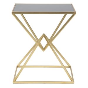 Odkládací stolek s železnou konstrukcí ve zlaté barvě Mauro Ferretti Cleopatra, 46 x 57 cm