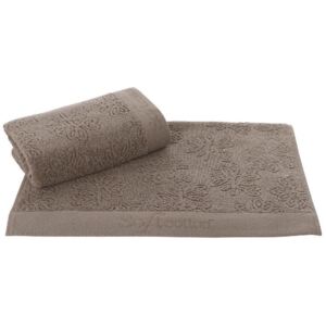 Maly ručník LEAF 32 x 50 cm Hnědá, 500 gr / m², Česaná prémiová bavlna 100%
