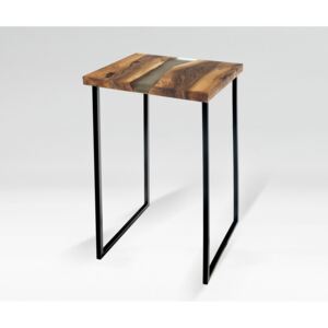 Stůl March ořech epoxy kovová s černým lesklým práškovým lakem olej stoly odkládací stůl