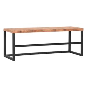Černá kovová lavice s dřevěnou deskou LABEL51 Kapstok