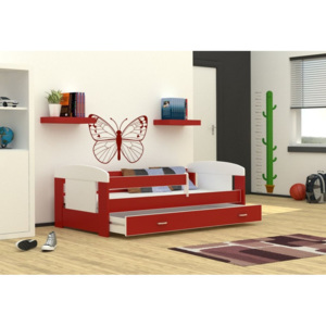 Dětská postel Filip Color, 180x80 - červená barva