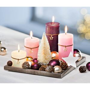 Dekorační sada se svíčkami Purpurové Vánoce