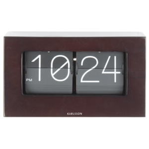 Karlsson Nástěnné i stolní překlápěcí hodiny - Karlsson Boxed Flip Wood, 21x8,5 cm