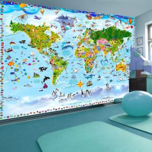 Fototapeta - World Map for Kids + zdarma lepidlo - 250x175
