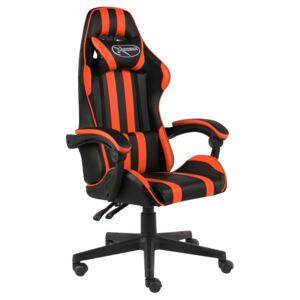 Herní židle černo-oranžová umělá kůže