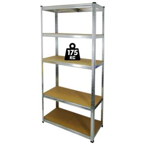 Kovový regál 180x90x40, 5 políc, nosnost 875kg
