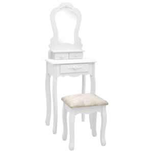 Toaletní stolek se stoličkou bílý 50 x 59 x 136 cm pavlovnia