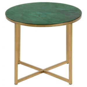Odkládací stolek Claris VII Green glass / Gold