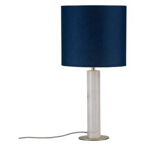 P 79731 Stolní lampa Olar 1-ramenné látkové stínidlo modrá/mramor bílá/mosaz - PAULMANN
