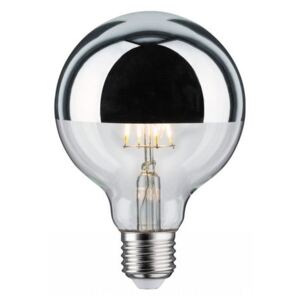 P 28478 LED Retro žárovka Globe 95 6W E27 zrcadl.vrchlík stříbrný teplá bílá stmívatelné - PAULMANN