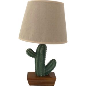 DUE ESSE Stolní lampa zelená se zeleným kaktusem 38 cm