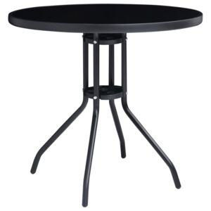 Zahradní stolek antracitový a černý 80 cm ocel a sklo