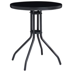Zahradní stolek antracitový a černý 60 cm ocel a sklo