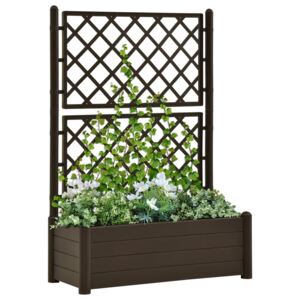 Zahradní truhlík s treláží 100 x 43 x 142 cm PP mokka