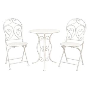 Clayre & Eef - Kovový stolek a dvě židle 5Y0191