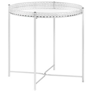 Odkládací stolek stříbrný 40 x 40 x 41 cm sklo