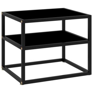 Konzolový stolek černý 50 x 40 x 40 cm tvrzené sklo