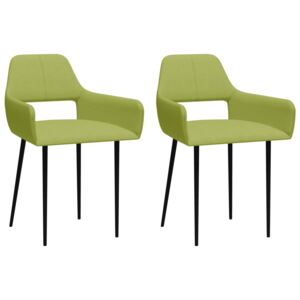 Jídelní židle 2 ks zelené textil