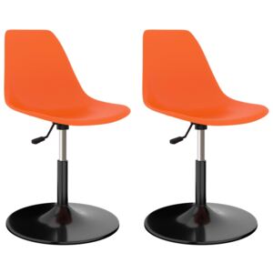 Otočné jídelní židle 2 ks oranžové PP