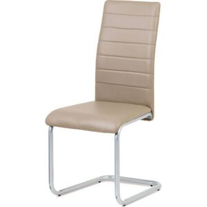 Jídelní židle, koženka cappuccino / šedý lak DCL-102 CAP Art