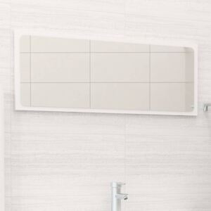 Koupelnové zrcadlo bílé vysoký lesk 90x1,5x37 cm dřevotříska