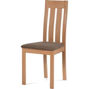 Jídelní židle, masiv buk, barva buk, látkový potah hnědý melír BC-2602 BUK3 Art