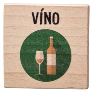 Dřevěný podtácek - Víno