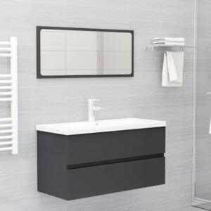 2dílný set koupelnového nábytku šedý dřevotříska