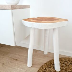Masivní dřevěný stolek z jasanového dřeva Barva: Bílá
