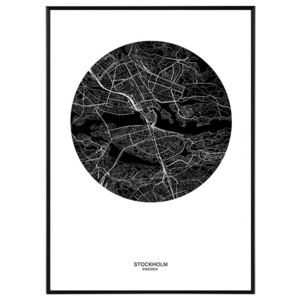 Stockholm map - 50x70 cm Obraz