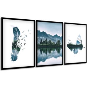 Gario Obraz v rámu Horská panorama Rozměry (š x v): 135 x 63 cm, Barva rámu: Bílá