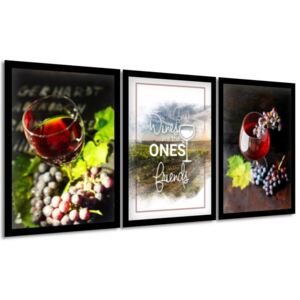 Gario Obraz v rámu Dobré víno Barva rámu: Černá, Velikost: 99 x 45 cm