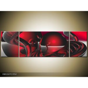 Abstraktní obraz - červená (170x50 cm)