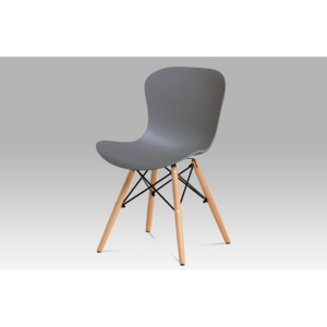Designová jídelní židle strukturovaný plast šedá natural AUGUSTA GREY AKCE