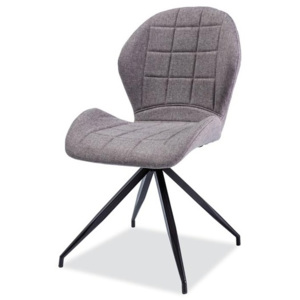Čalouněná jídelní židle v šedé barvě s elegantním prošíváním KN1027