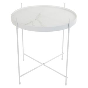 Bílý mramorový odkládací stolek ZUIVER CUPID O 43 cm
