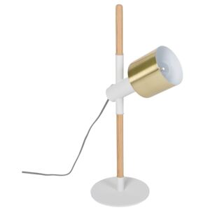 Bílá stolní lampa ZUIVER IVY s mosazným stínidlem