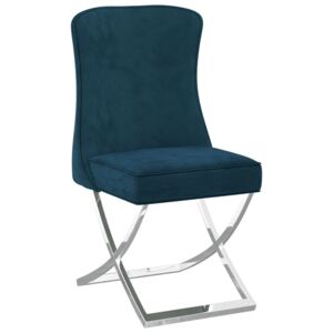 Jídelní židle modrá 53 x 52 x 98 cm samet
