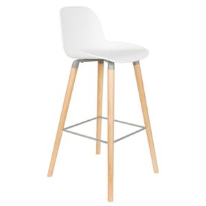 Bílá plastová barová židle ZUIVER ALBERT KUIP 75 cm