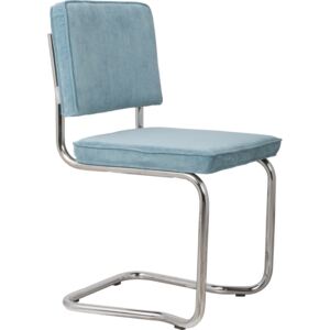 Modrá čalouněná jídelní židle ZUIVER RIDGE KINK RIB