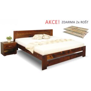 Dřevěná postel s rošty Jirka, , masiv smrk , 180x200 cm