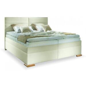 Americká postel boxspring LUCIA, s úložným prostorem , 160x200 cm, Ekokůže bílá