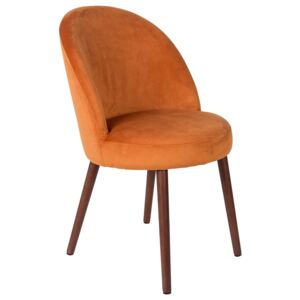 Oranžová sametová židle DUTCHBONE BARBARA