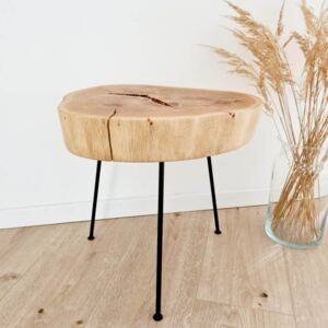 Přírodní dubová stolička z masivu Velikost: Nohy černé rovné