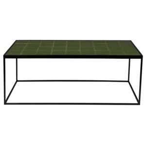 Zelený konferenční stolek ZUIVER GLAZED s keramickým obkladem 93x43 cm