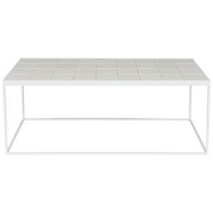 Bílý konferenční stolek ZUIVER GLAZED s keramickým obkladem 93x43 cm