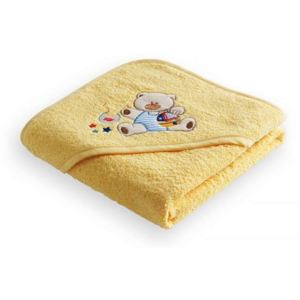 Dětský ručník LILI medvídek s lodičkou žlutá 75x75 cm