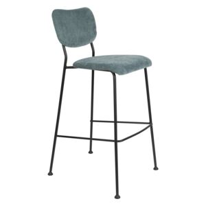 Modrošedá barová čalouněná židle ZUIVER BENSON 102,2 cm
