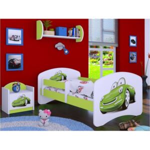 Dětská postel bez šuplíku 180x90cm ZELENÉ AUTO - zelená